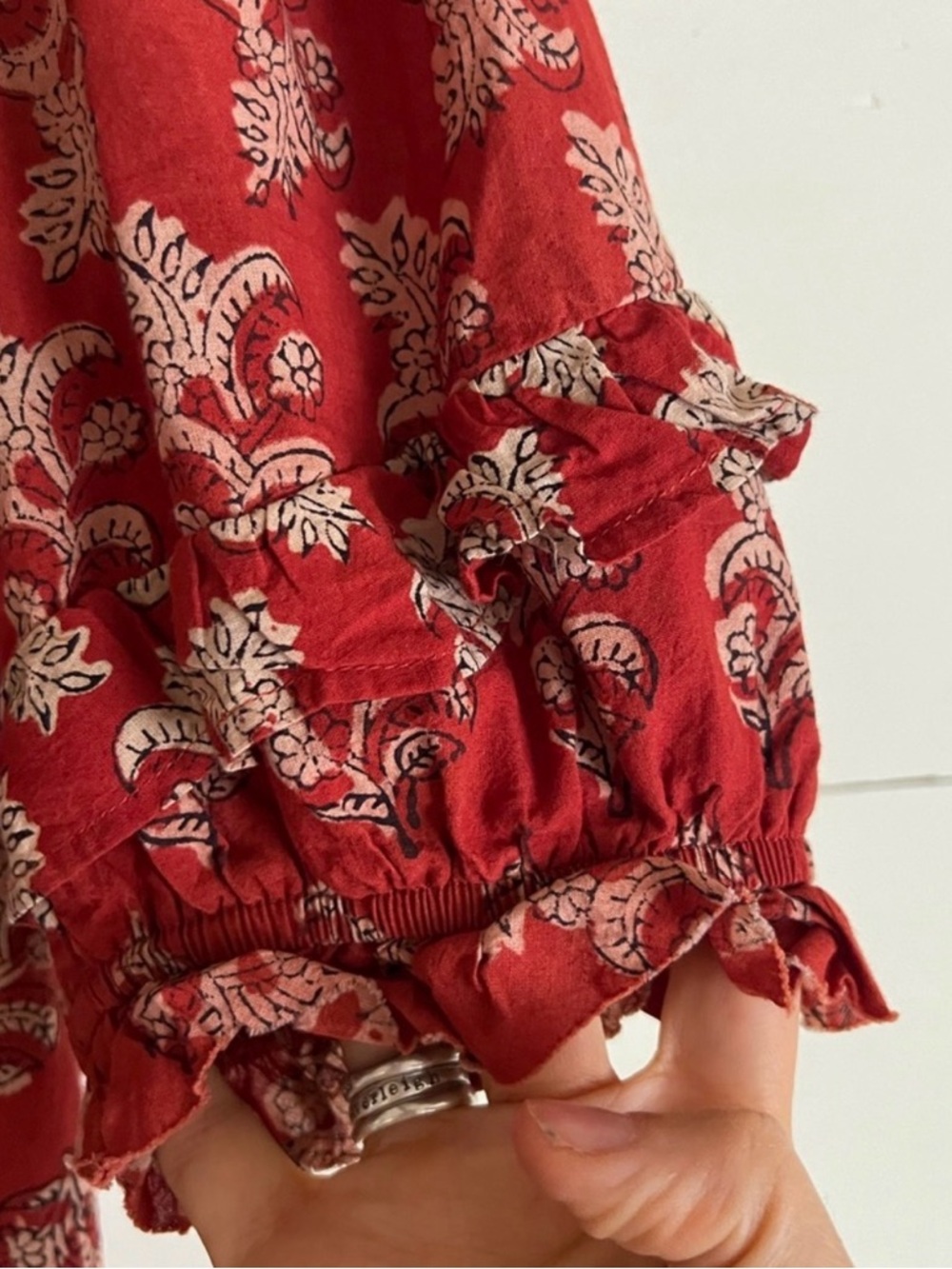 Anna Cate Rose Puff Sleeve Dress in Rust - Picture 4 of 7